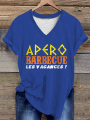 T-shirt Apéro barbecue les vacances pour femme