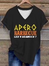 T-shirt Apéro barbecue les vacances pour femme