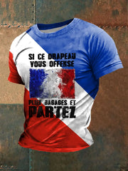 T-shirt imprimé à manches courtes Si Ce Drapeau Te Dérange Homme