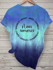 T-shirt Femme French Quote Tie Dye Print