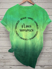T-shirt Femme French Quote Tie Dye Print