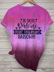 T-shirt Femme French Quote Tie Dye Print