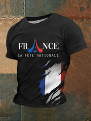 T-shirt à manches courtes imprimé Fete Nationale Homme