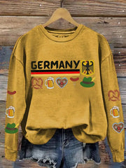 Damen-Sweatshirt mit Germamie bedrucktes, lässiges, langärmliges Sweatshirt