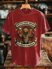 Herren Bier, ich bin im ruhe stand bedrucktes Kurzarm-T-Shirt