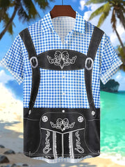 Herren Oktoberfest Lässiges Kurzarm-Strand hemd