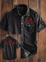 Herren Werwolf Deutschland mit Wolf bedrucktes Kurzarm-Shirt