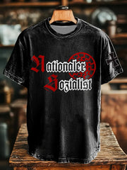 Herren Nationaler Sozialist bedrucktes Kurzarm-T-Shirt