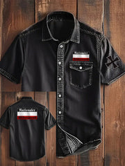 Herren Nationaler Wider stand bedrucktes Kurzarm-Shirt