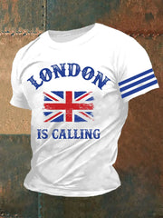 Men's England Print Casual Tee