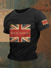 Men's Slang Knackered UK Flag Print Casual Tee