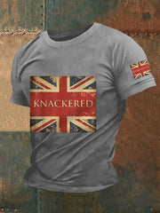 Men's Slang Knackered UK Flag Print Casual Tee