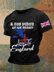 Men's England Print Casual Tee