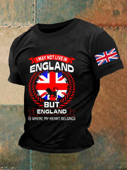 Men's England Print Casual Tee