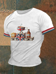 Men's Funny British Culture Print Casual Tee