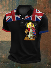 Men's British Britannia Printed Polo Shirt