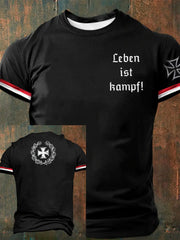 Herren Leben ist Kampf bedrucktes Kurzarm-T-Shirt