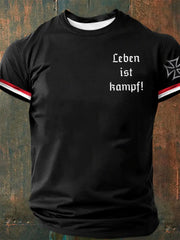 Herren Leben ist Kampf bedrucktes Kurzarm-T-Shirt