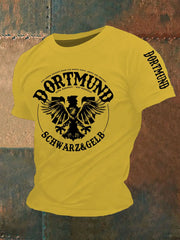 Männer Dortmund bedrucktes Kurzarm-T-Shirt