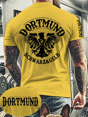 Männer Dortmund bedrucktes Kurzarm-T-Shirt