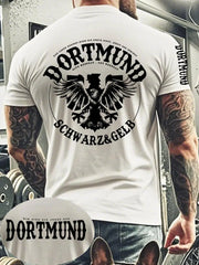 Männer Dortmund bedrucktes Kurzarm-T-Shirt