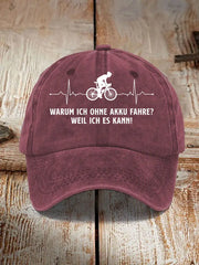 Unisex Warum Ich Ohne Akku Fahre Print Hut