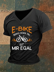 Herren E-Bike Berg Oder Tal Ist Mir Egal Bedrucktes Kurzarm-T-Shirt