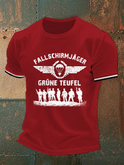 Männer Deutsche Fallschirm jäger Grüne Teufel Springerab zeichen Fallschirm springer Kurzarm T-Shirt