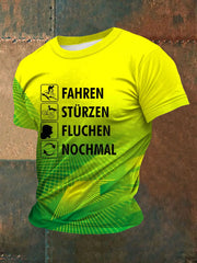Fahre bedrucktes Kurzarm-T-Shirt für Männer