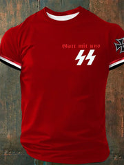 Herren Gott mit uns bedrucktes Kurzarm-T-Shirt