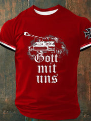 Herren Gott mit uns bedrucktes Kurzarm-T-Shirt