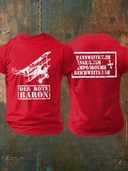 Herren Der Rote Baron Tshirt Richhofen Wort krieg Deutsches Reich T-Shirt