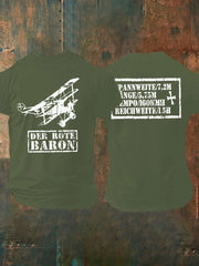 Herren Der Rote Baron Tshirt Richhofen Wort krieg Deutsches Reich T-Shirt