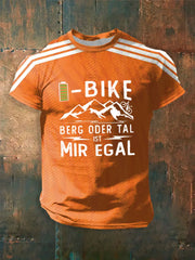 Herren Fahrrad bedrucktes Kurzarm-T-Shirt