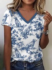 Damen Golden Retriever Print Casual T-Shirt