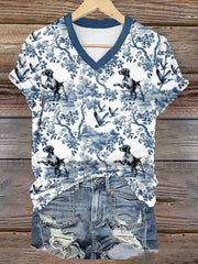 Frauen Deutsch Kurzhaar T-Shirts mit V-Ausschnitt