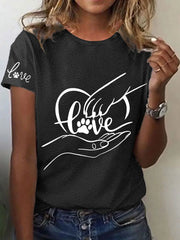 Damen-Pfote und hand bedrucktes lässiges T-Shirt