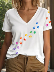 Frauen bunte Paw T-Shirt