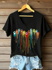 Frauen bunte Paw T-Shirt