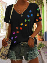 Frauen bunte Paw T-Shirt