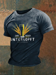 Unterhopft-bedrucktes Kurzarm-T-Shirt für Männer
