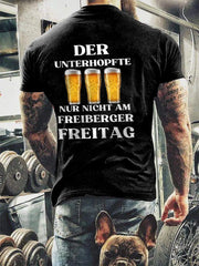 Unterhopft-bedrucktes Kurzarm-T-Shirt für Männer