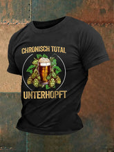 Unterhopft-bedrucktes Kurzarm-T-Shirt für Männer