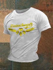 Unterhopft-bedrucktes Kurzarm-T-Shirt für Männer