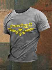 Unterhopft-bedrucktes Kurzarm-T-Shirt für Männer