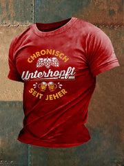 Unterhopft-bedrucktes Kurzarm-T-Shirt für Männer