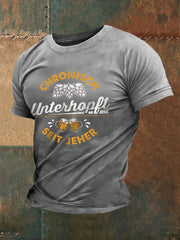 Unterhopft-bedrucktes Kurzarm-T-Shirt für Männer