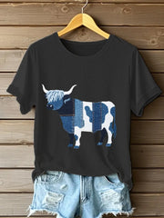 Damen-Jeans-Highland-Kuh-T-Shirt