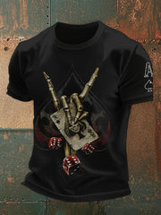 Männer Schädel Hände Poker Ace of Pik T-Shirts