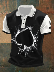 Texas Hold'em Ace of Pik-Druck oberteile für Herren